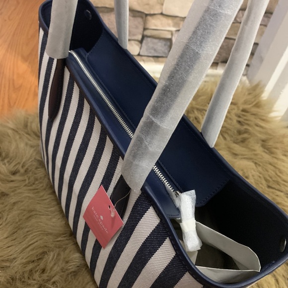 Authentic Kate Spade logo leather/Canvas zip tote - Picture 5 of 16